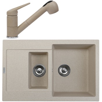 Pachet chiuveta fragranite Franke MRG 651-78 + Baterie Novara Plus, dus extractibil, cartus ceramic, Avena Pachet chiuveta fragranite Franke MRG 651-78 + Baterie Novara Plus, dus extractibil, cartus ceramic, Avena