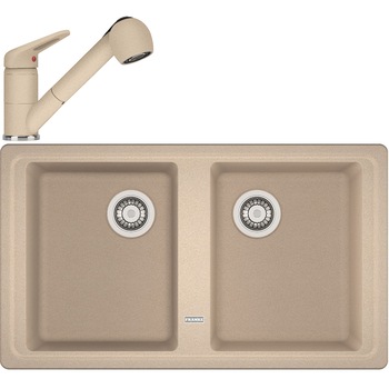 Pachet chiuveta fragranite Franke BFG 620-86 + Baterie Novara Plus, dus extractibil, cartus ceramic, Avena Pachet chiuveta fragranite Franke BFG 620-86 + Baterie Novara Plus, dus extractibil, cartus ceramic, Avena