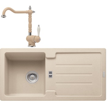 Pachet chiuveta fragranite Franke STG 614-86 + Baterie Old England, cartus ceramic, Avena Pachet chiuveta fragranite Franke STG 614-86 + Baterie Old England, cartus ceramic, Avena