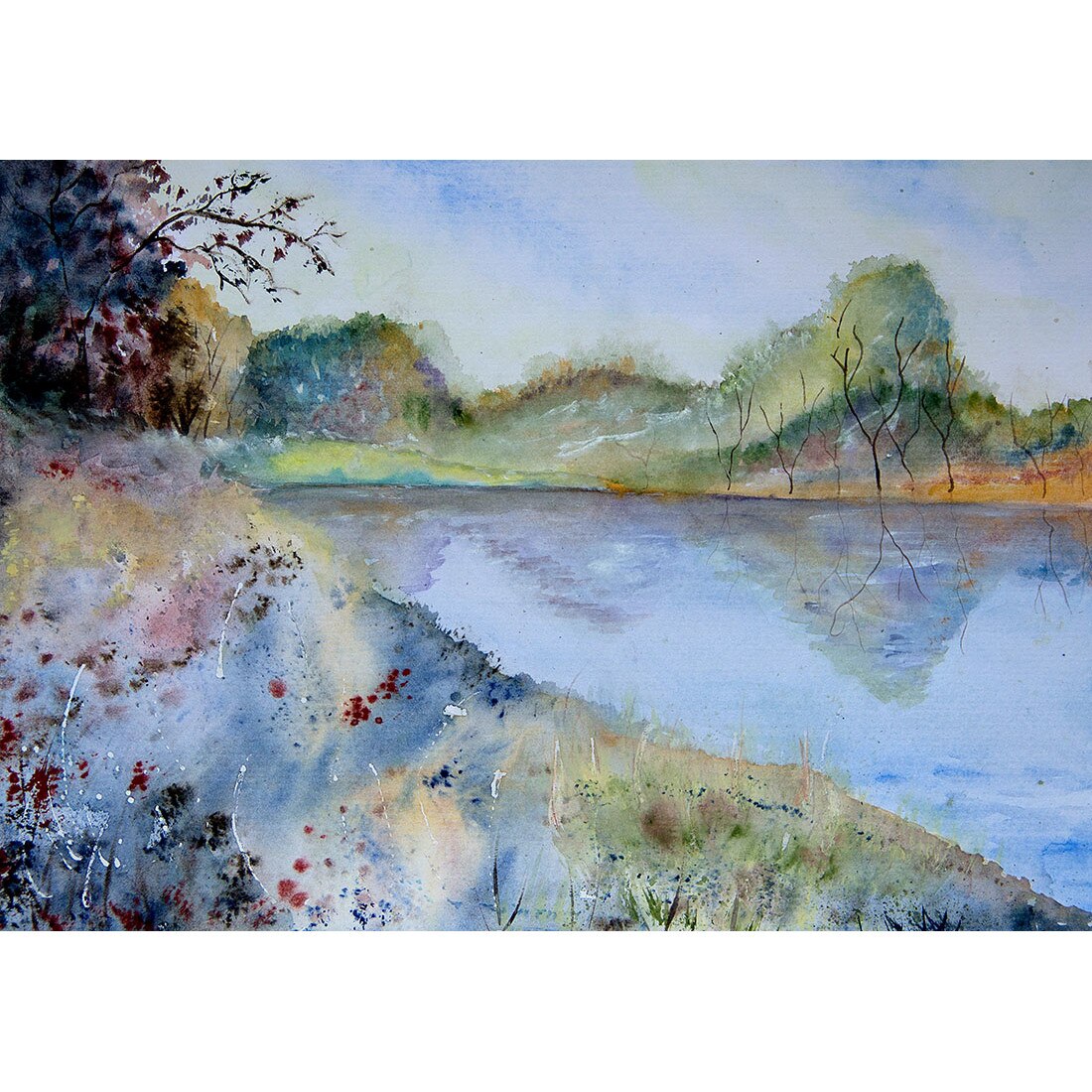 Tablou acuarela Zi de vara - tablou pictat manual Oana Pinzariu, dimensiune 21 * 29 cm