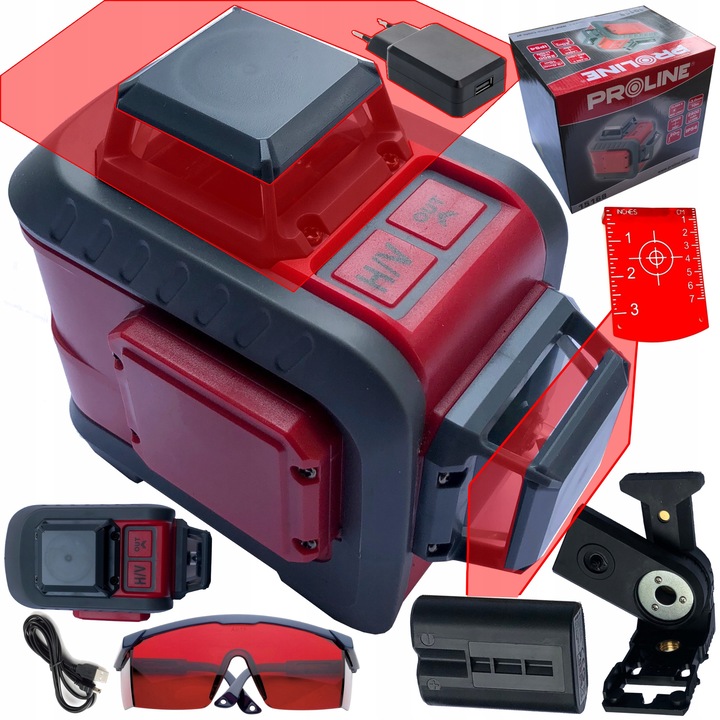 Pozitioner laser Proline 360°, 20m, rosu, 2800mAh, IP54