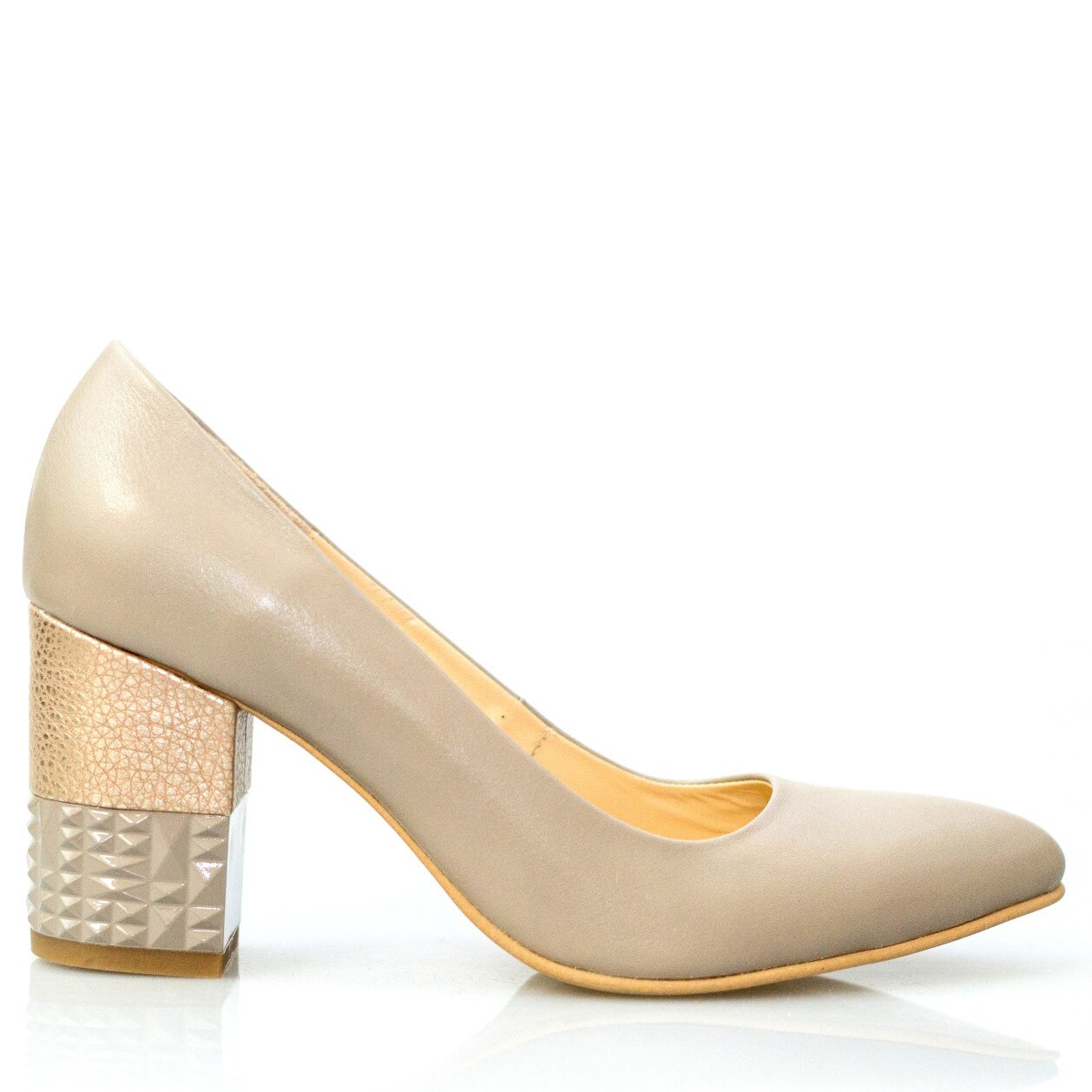 Pantofi dama, Thea Visconti, bej, toc bicolor