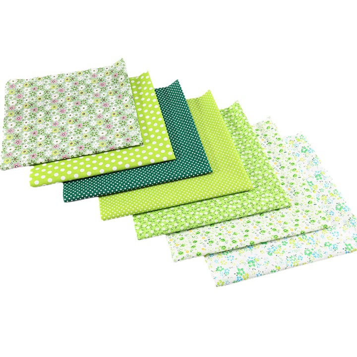 Material textil patchwork ZYBLSSBB set 7 bucati multicolor 25x24cm