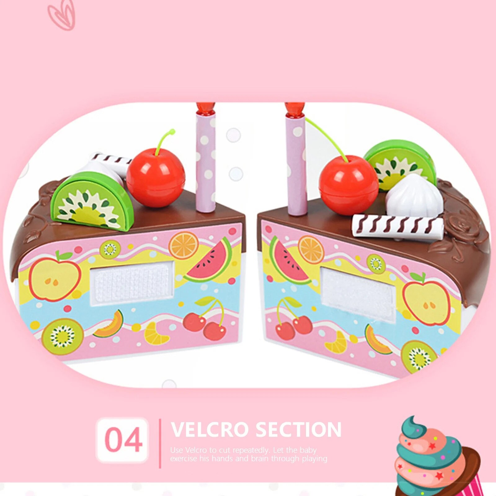 Set Tort De Joaca Pentru Copii ZYBLSSBB 37 Piese Rosu 20x12 6x8 2cm Set Tort De Joaca Pentru Copii ZYBLSSBB 37 Piese Rosu 20x12 6x8 2cm