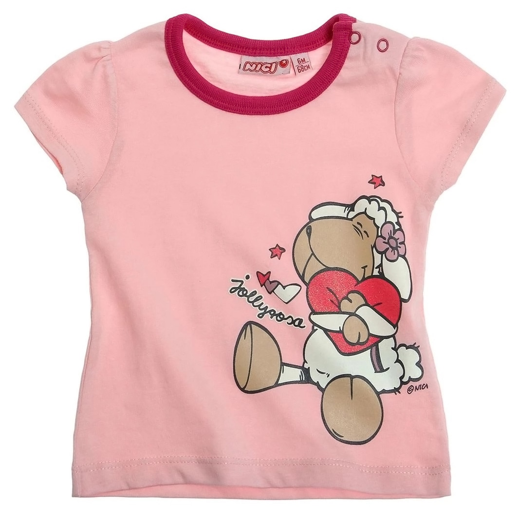Bluza cu maneca scurta ,Nici, Roz