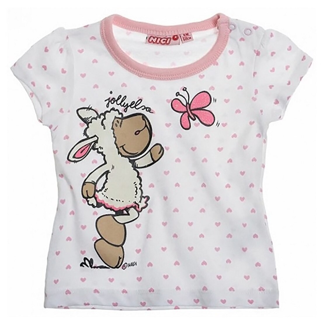 Bluza cu maneca scurta , Nici , inimioare , 6 luni