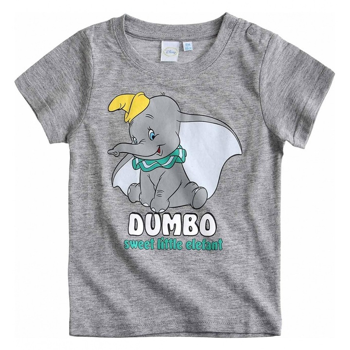 Tricou cu maneca scurta , Disney Dumbo , gri , 12 luni