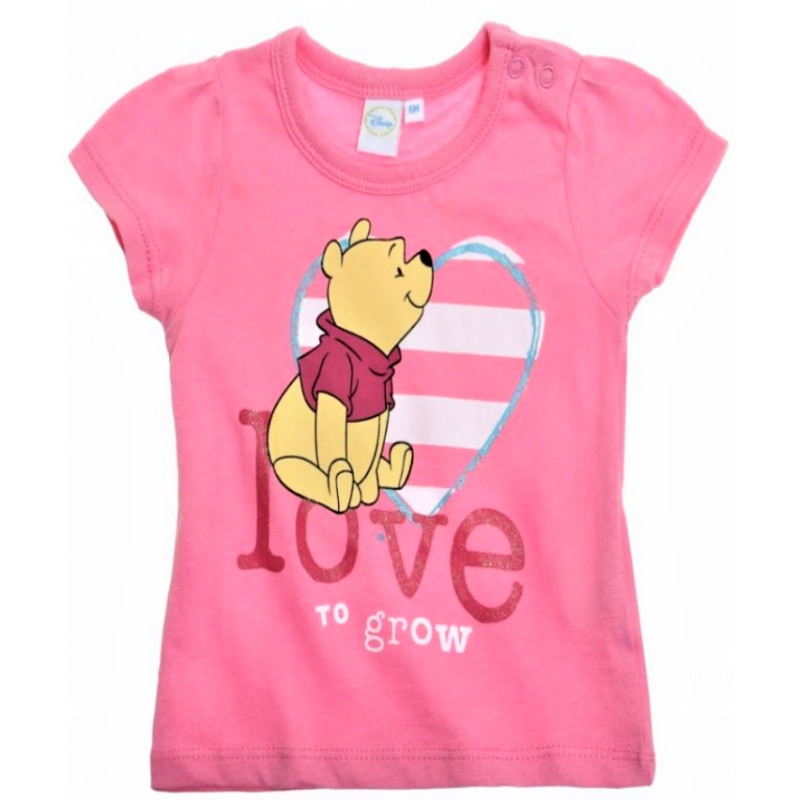 Bluza Disney Winnie the Pooh, maneca scurta, roz, Roz, 80 CM