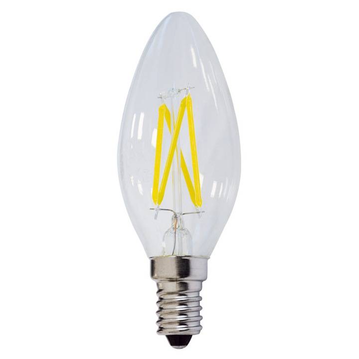 LED Крушка E14 C35 FILAMENT OPTONICA,4W,6000K,бяла светлина