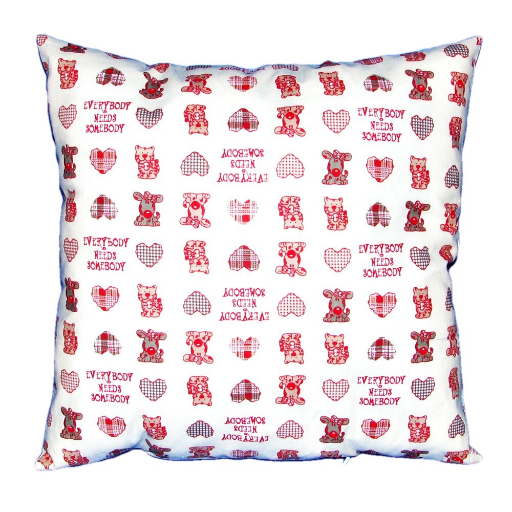 Perna decorativa imprimeu love, Happy Gifts, 40 x 40 cm, Multicolor