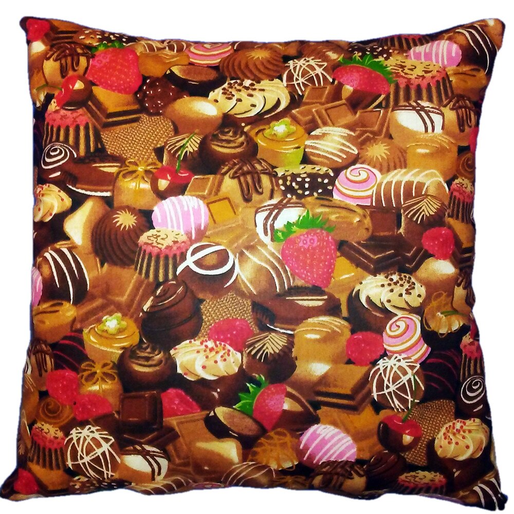 Perna decorativa imprimeu dulciuri, Happy Gifts, 40 x 40 cm, Multicolor