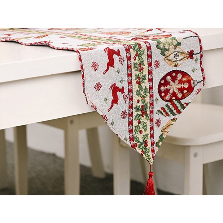 Asztalterítő, 180x35cm, textil anyag, csúszásgátló, hőszigetelő, piros színű