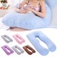 Perna gravide U-shaped, bumbac, reglabila, gri, 70x130cm