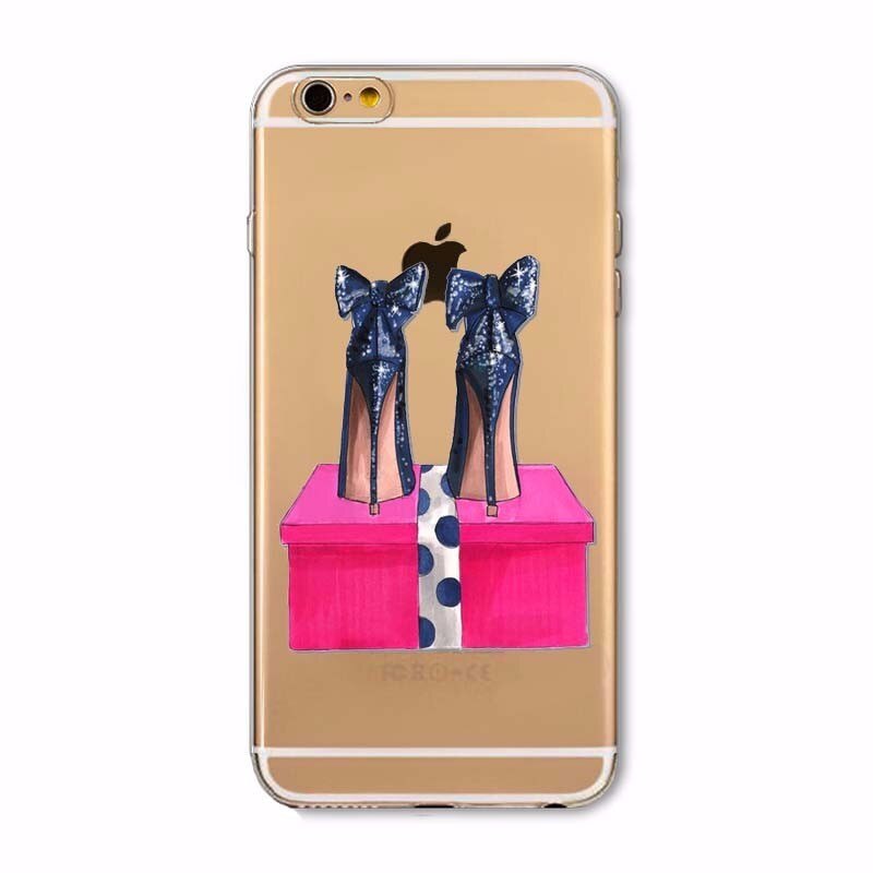 Husa telefon Iphone 6 Plus ofera protectie Silicon Moale Ultrasubtire Blue Shoes
