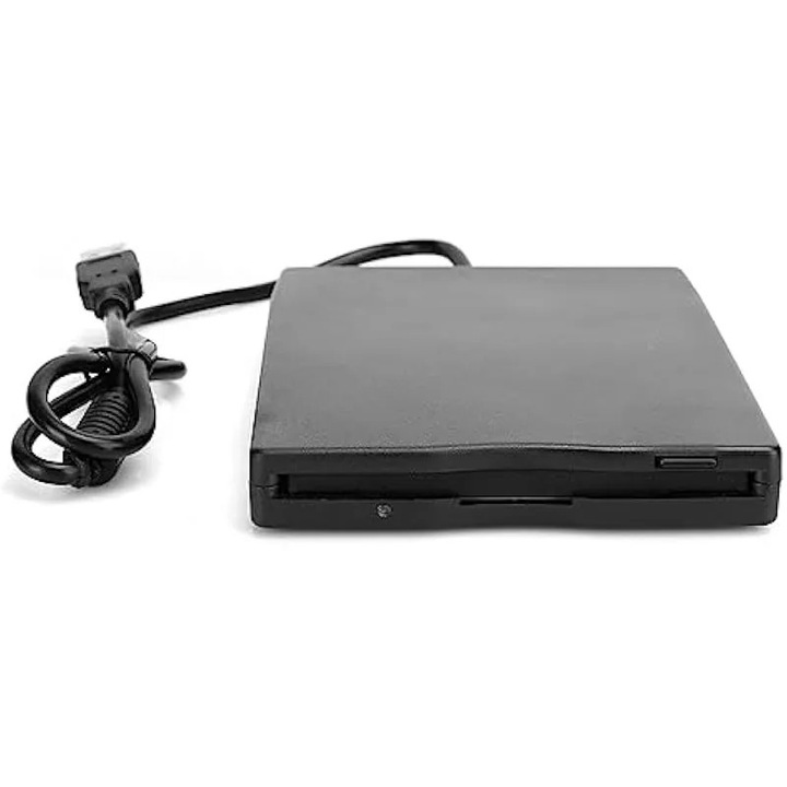 Külső floppy meghajtó 3.5 inch vékony könnyű USB, fekete, 22x15x3cm