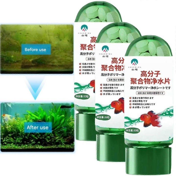 Tablete purificare apa acvariu set 3 bucati clarificator transparent