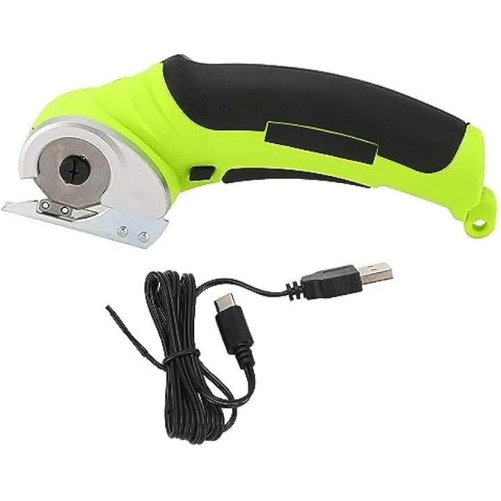 Foarfece electrice fara fir, taietor material, verde, 240 RPM