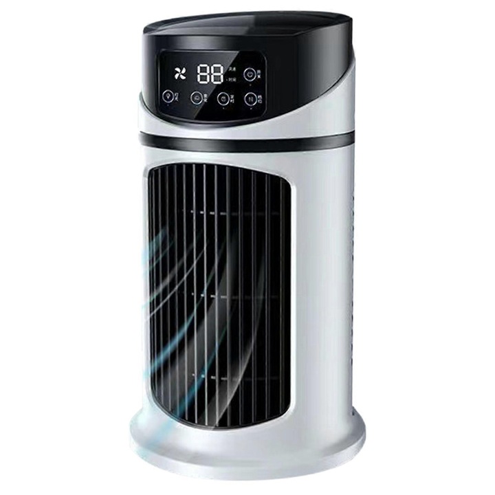 Aer conditionat portabil multifunctional, compact, alb, 24x15.5x15.5cm
