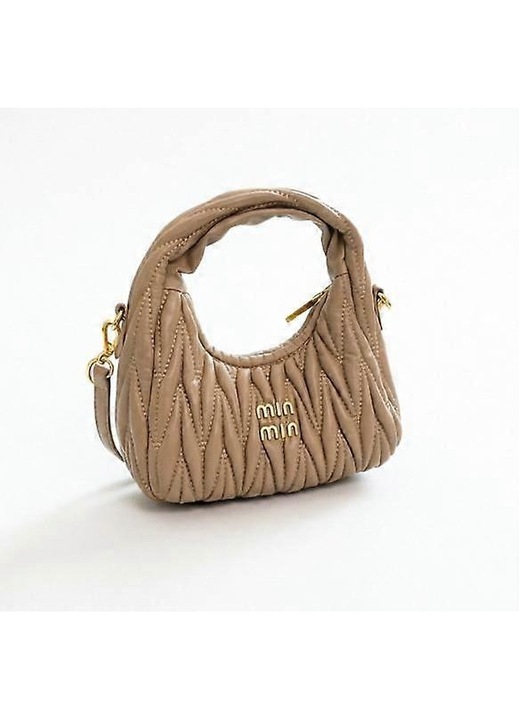 Geanta dama, piele, HOBOS, khaki, 30x50cm, mica