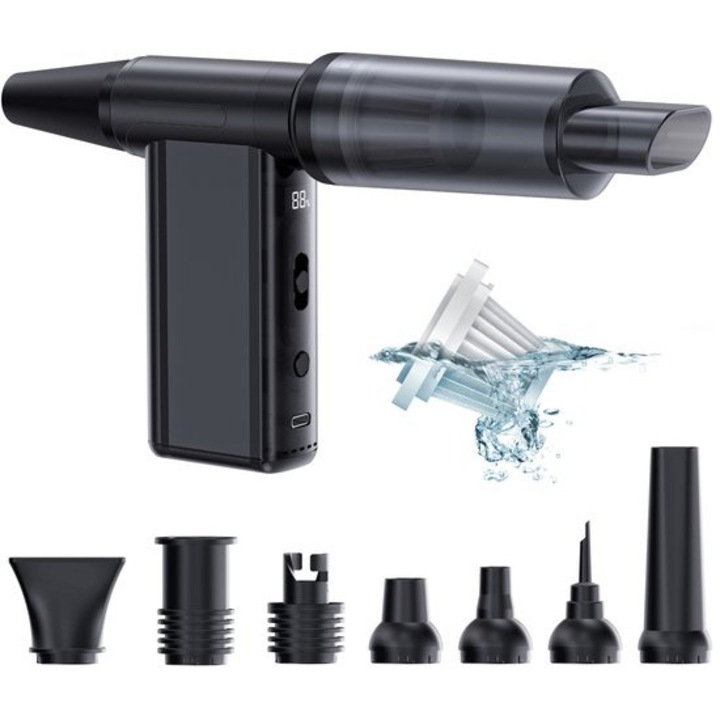 Електрическа духалка 2в1, 130000 RPM, 8000mAh, преносима, лека
