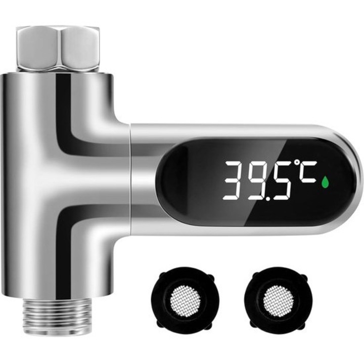 Digitális LED vízhőmérő, önellátó, 360°-ban forgatható, babafürdetéshez
