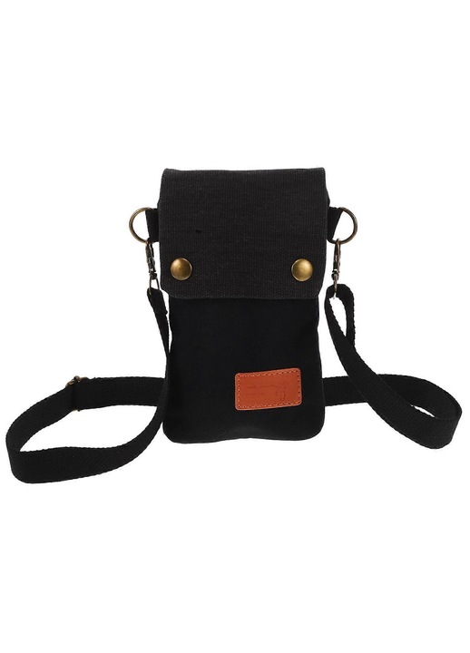 Geanta crossbody dama set 5 piese, panza, negru, 19x12x2cm