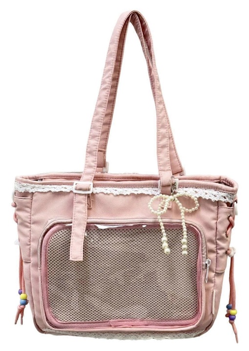 Geanta dama multifunctionala roz 36x9x24cm polyester