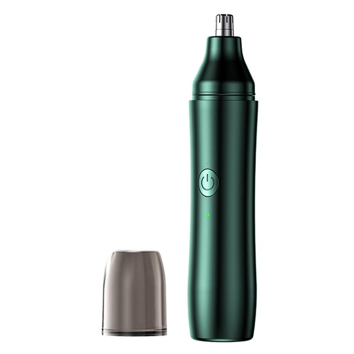 Aparat tuns nas si urechi portabil, verde, 13.5x2.5x2.5cm, USB reincarcabil