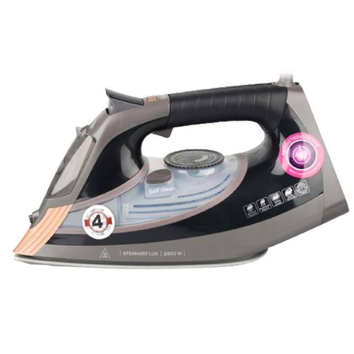 Fier de calcat portabil 2600W, doua functii, gri auriu, 32x12x10cm