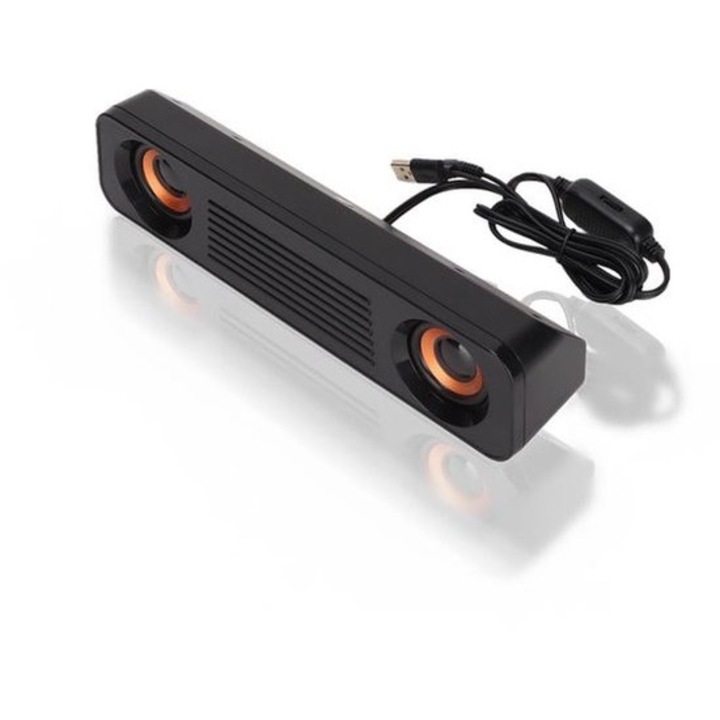 Boxe desktop compacte, stereo, aurii, 3.5mm, set 2 buc