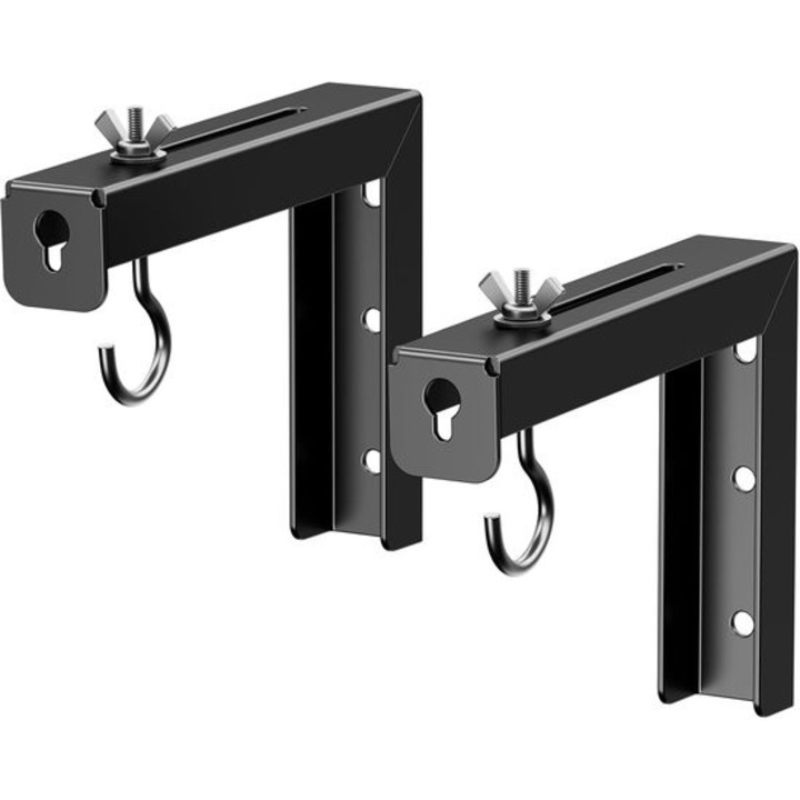 Set 2 suporturi L universale, negru, 12x15cm, pentru mini proiectoare