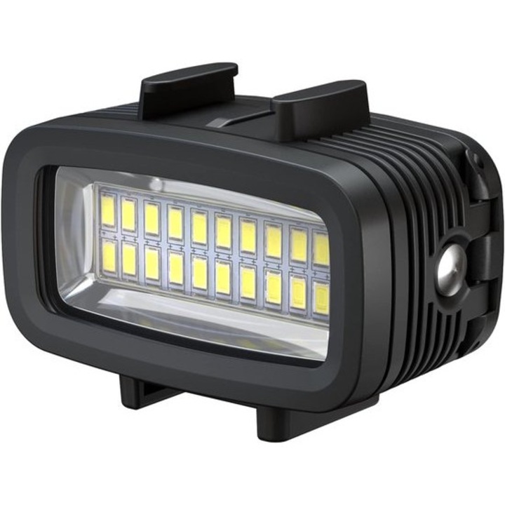 Подводна LED видео светлина 700lm, 20 LED, 3 режима, водоустойчива до 40м, 3.7V 1900mAh, 16x9cm