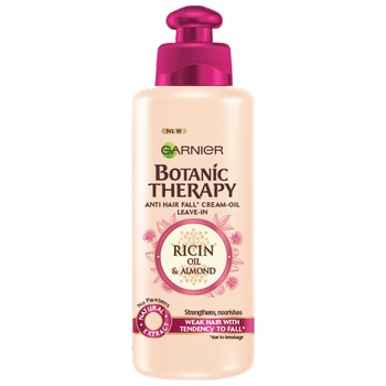 Ulei crema Leave-in Garnier Botanic Therapy Ricin Oil & Almond pentru par cu tendinta de cadere, 200 ml Ulei crema Leave-in Garnier Botanic Therapy Ricin Oil & Almond pentru par cu tendinta de cadere, 200 ml
