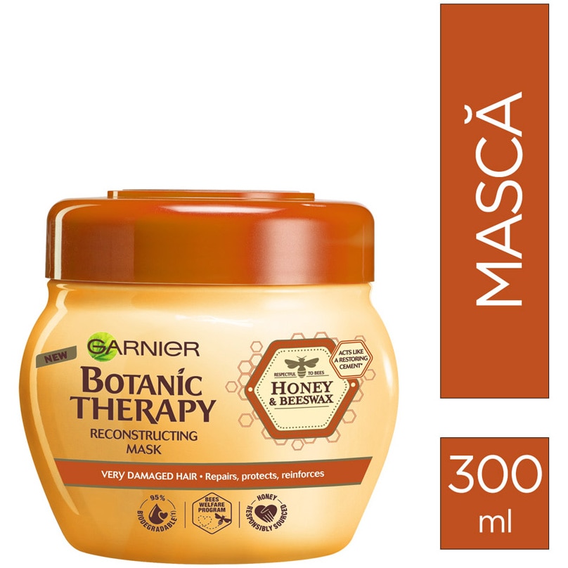 Botanic Therapy Honey & Beeswax Masca reparatoare pentru par deteriorat, 300ml - eMAG.ro