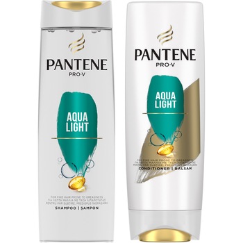 Set ingrijire par Pantene Pro-V Aqua Light pentru par gras: Sampon, 400 ml + Balsam, 200 ml Set ingrijire par Pantene Pro-V Aqua Light pentru par gras: Sampon, 400 ml + Balsam, 200 ml