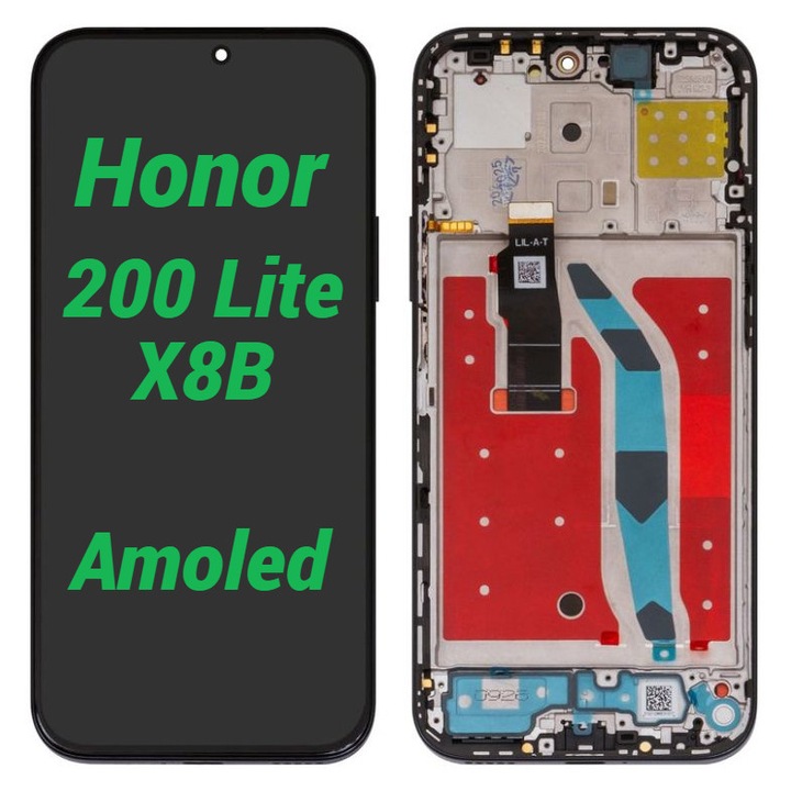 Display Ecran Lcd pentru Honor 200 Lite / X8B Amoled Negru cu Rama