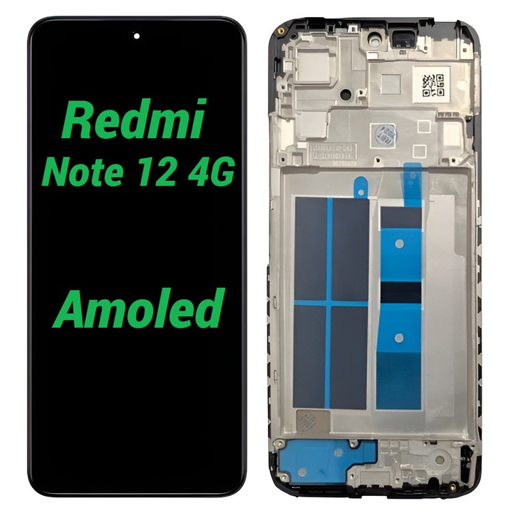 Display Ecran pentru Xiaomi Redmi Note 12 4G Negru cu Rama Amoled