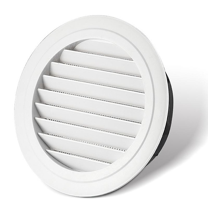 Capac aerisire rotund, 10cm, ABS, reglabil, negru