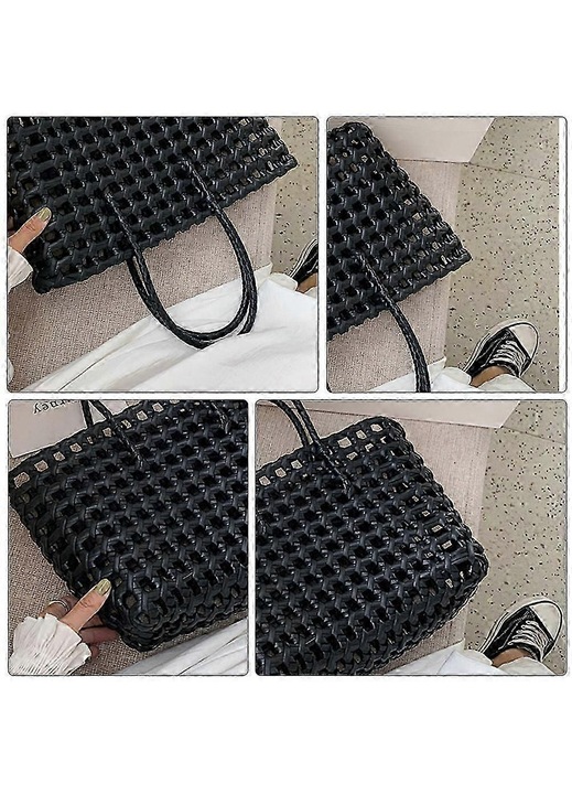 Geanta dama, model decupat, negru, 31x10cm