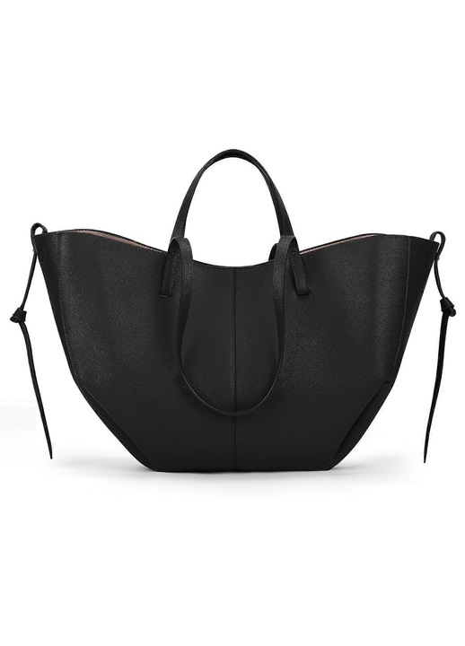 Geanta tote dama, piele PU, negru, 53x32x10.5cm, set 2 bucati