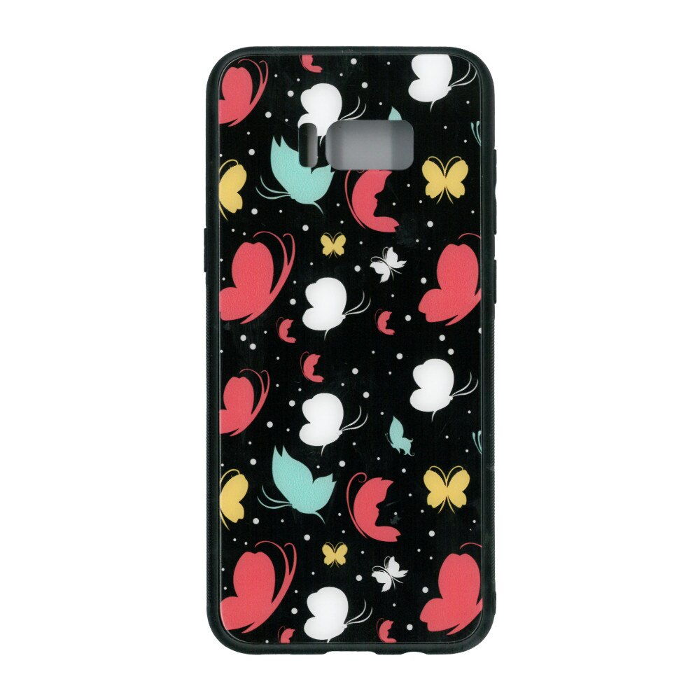 Husa cu spate de sticla EuroCELL pentru Samsung S8 Plus , imprimeu fluturi