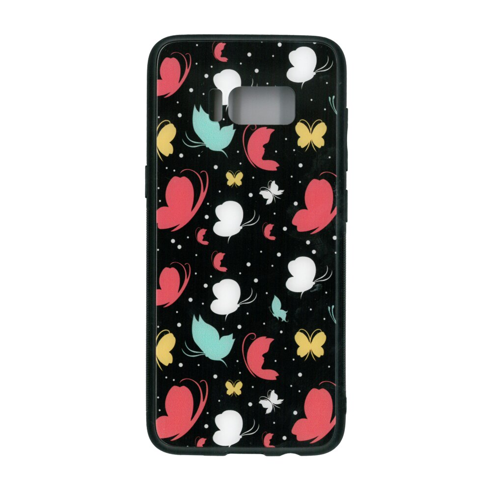 Husa cu spate de sticla EuroCELL pentru Samsung S8 , imprimeu fluturi
