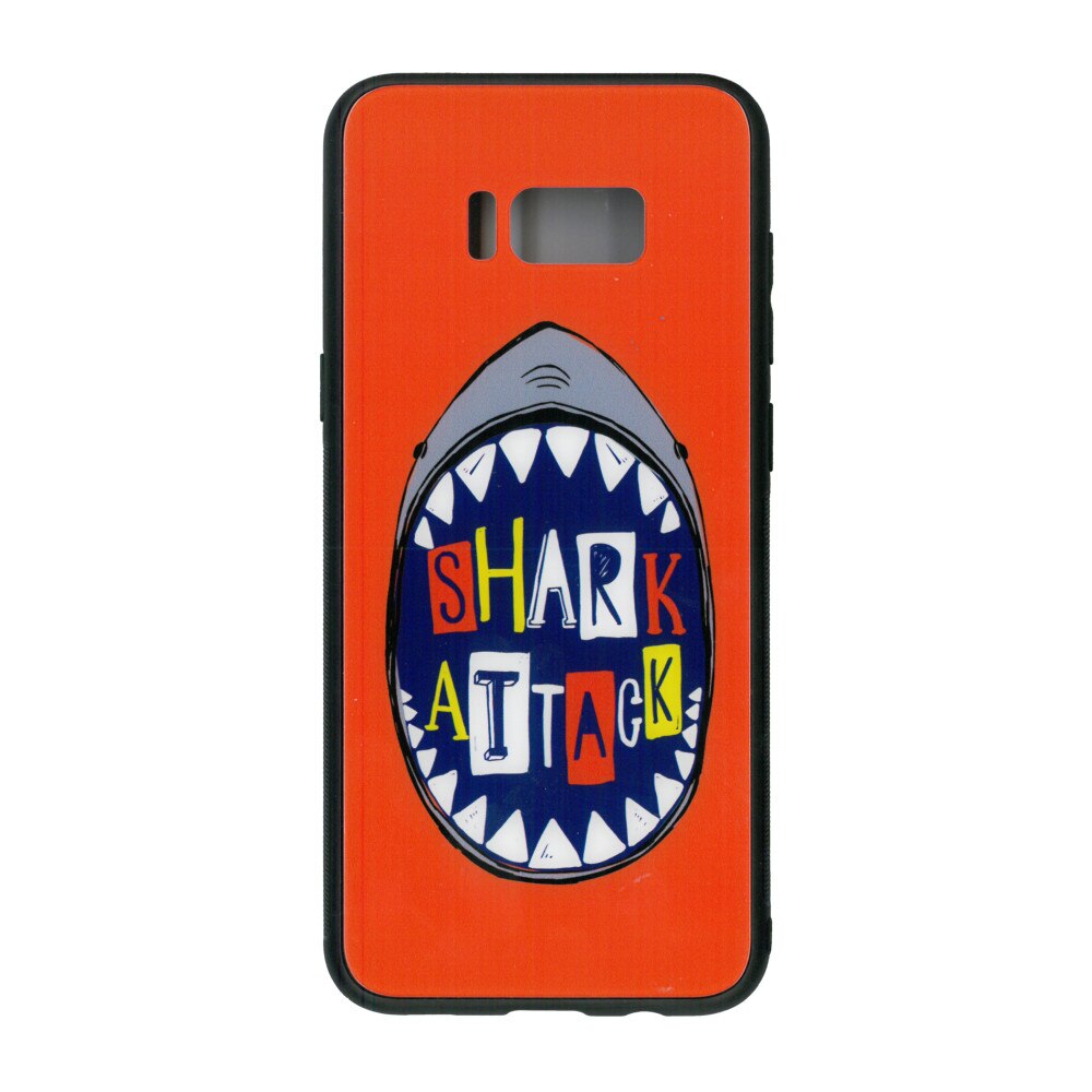 Husa cu spate de sticla EuroCELL pentru Samsung S8 Plus , Shark Attack