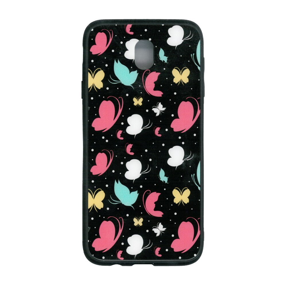 Husa cu spate de sticla EuroCELL pentru Samsung Galaxy J7 (2017) , imprimeu fluturi