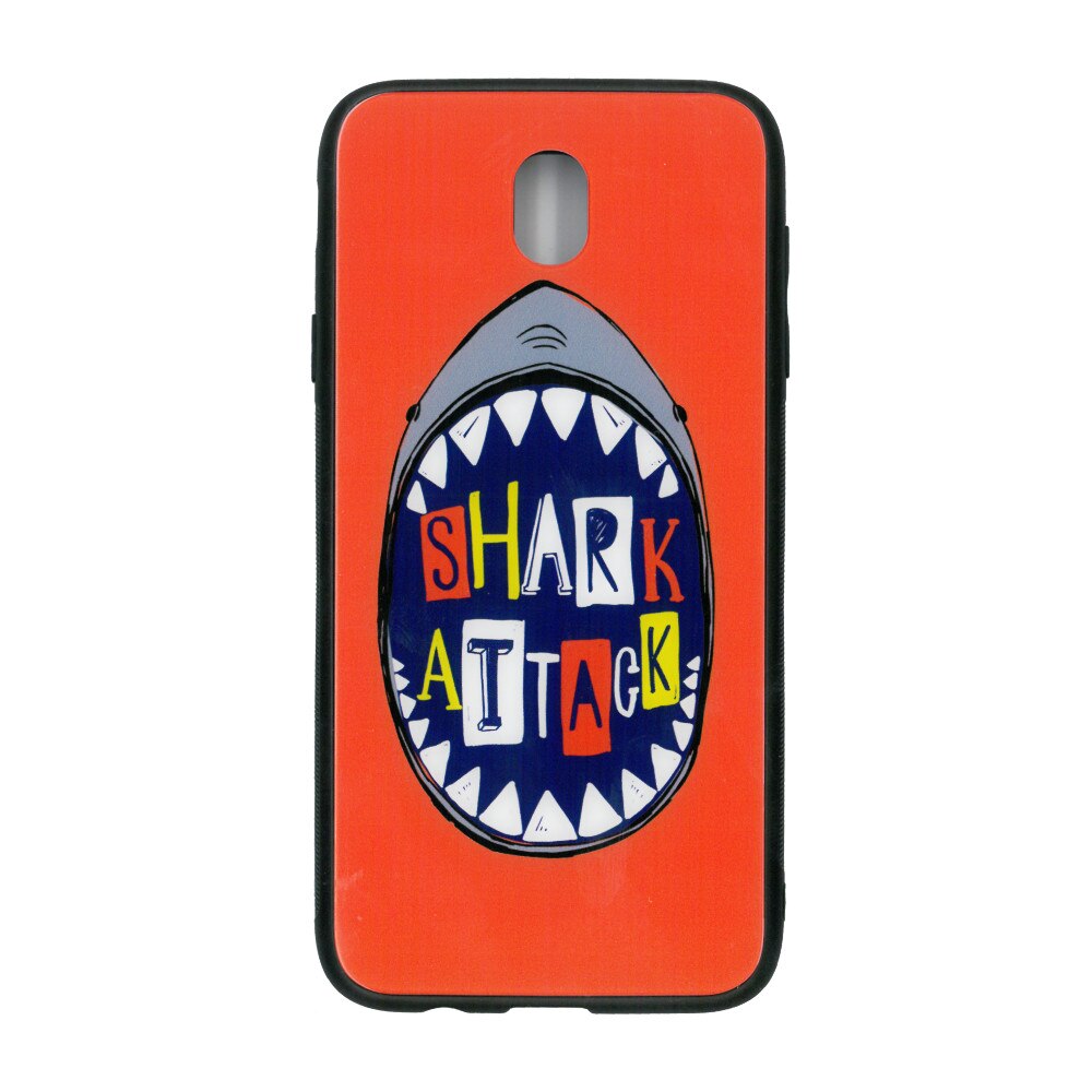 Husa cu spate de sticla EuroCELL pentru Samsung Galaxy J7 (2017) , shark attack