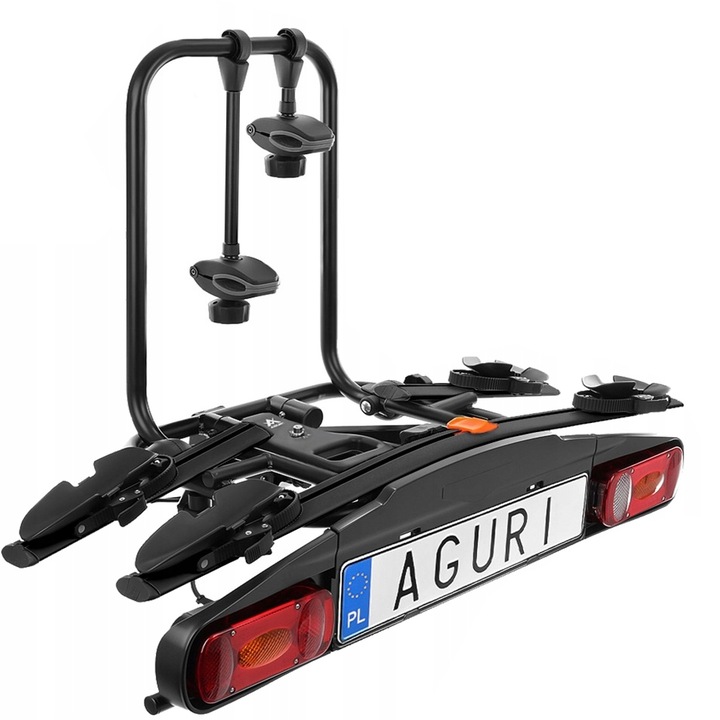 Suport bicicleta auto carlig Aguri Active Bike 2, pentru 2 biciclete, Negru