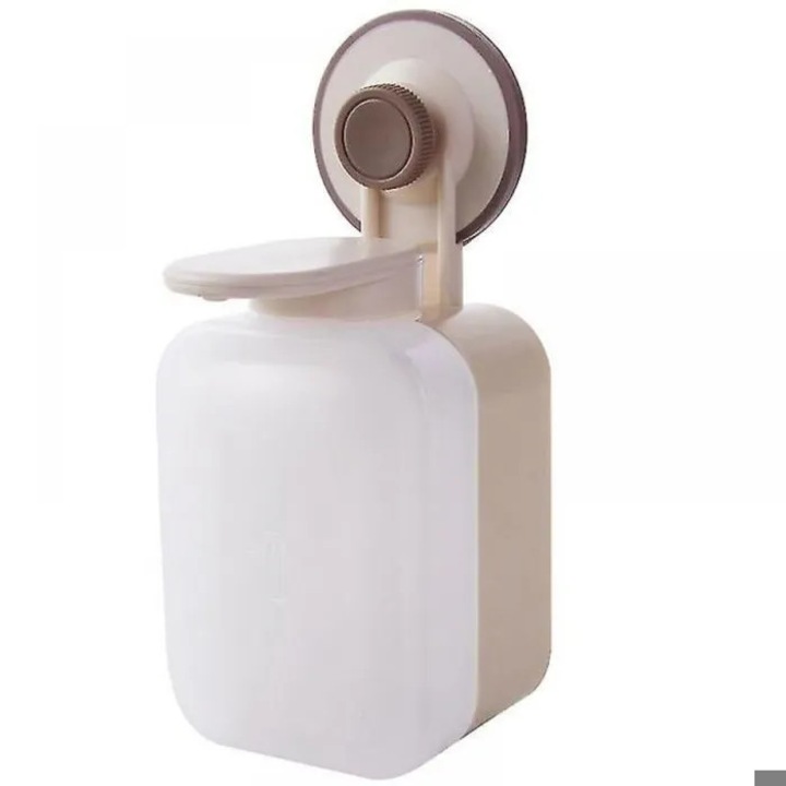 Dispenser sapun perete, transparent, anti-alunecare, 8.4x7.6x19.6cm