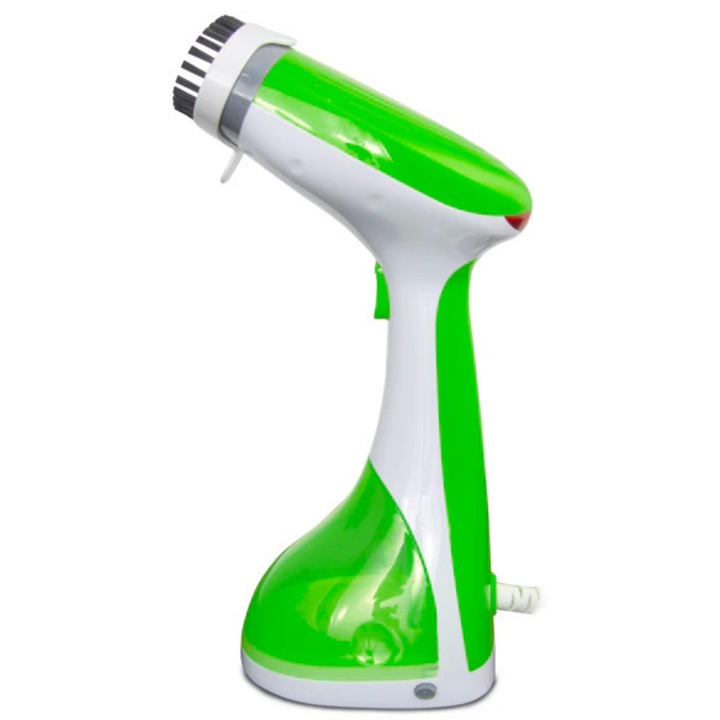 Aparat de calcat vertical si orizontal cu aburi, 1400 W, debit abur 20 g/min, rezervor 220 ml, incalzire in 30 secunde, alb cu verde