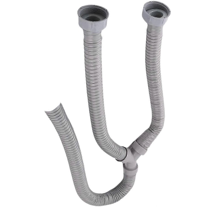 Furtun scurgere Y PVC, 105cm, gri, rezistent