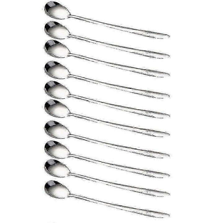Set 10 linguri inox lungi, rezistente, 19x2.7cm